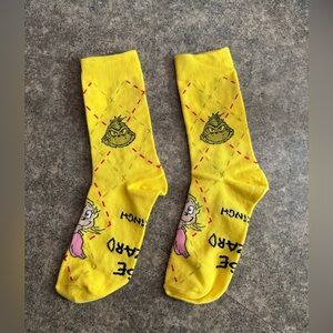 McDonalds 2025 Grinch Meal Socks Yellow Opened/Brand New No Package Dr.Seuss McD